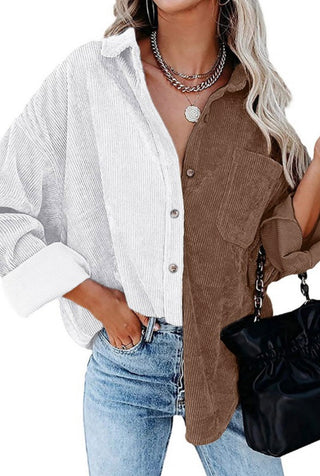 Contrast colored long sleeve shirt