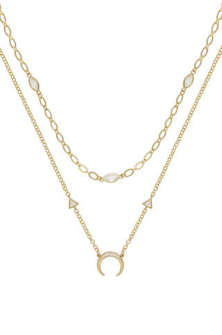 Mesmerize Me Crescent Horn Necklace